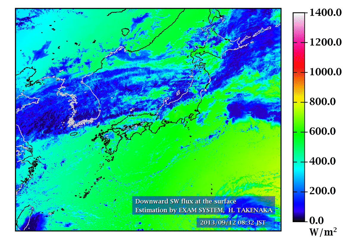 日本領域の太陽放射